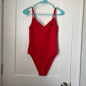 H&M Red Disney Mickey Mouse V-Neck Spaghetti Strap Bodysuit